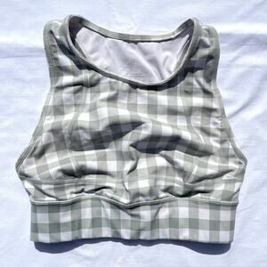 Sweaty Betty London Green Checkered Sports Bra Womens Small